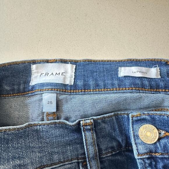 FRAME Le Palazzo Wide-Leg Jeans Denim Flare Baggy Size 25 - Picture 8 of 11